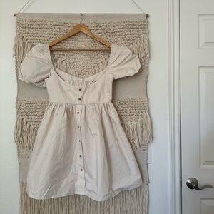 Ciao Lucia Diana Button-Detailed Cotton Mini Dress